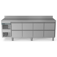 Crio Line HP - Refrigerated Counter - 590lt, 8x1/2 Drawers, Upstand