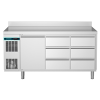 CRIO Line CP - 1 Door and 6 Drawer Refrigerated Counter, 420lt with Splashback (R290)
