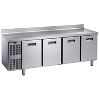 Tavoli refrigerati - SB tavolo refrigerato 4 porte e alzatina- AISI 304