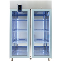 ecostore Premium - Frigo digitale 670 litri, 2 porte vetro, AISI 304, +2+10°C, R290
