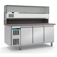 Pizza counters - 3 Door Refrigerant Counter with Show Case