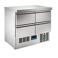 Digital Undercounter - Compact Refrigerated Counter - 250lt, 4 Drawers with worktop (R290)