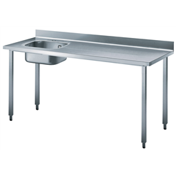 Standard Preparation1800 mm Work Table with Upstand - Left Bowl