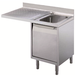 Standard Preparation<br>1200 mm Cupboard Sink for Dishwasher with 1 Bowl & Left Drainer