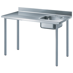Preparación Premium1400 mm Work Table with Upstand - Right Bowl