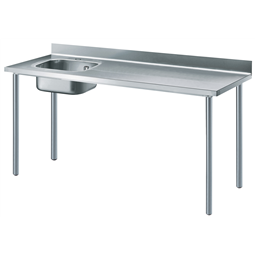 Preparación Premium1800 mm Work Table with Upstand - Left Bowl