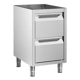 Standard PreparationCupboard with 2 Drawers - no top, 500mm