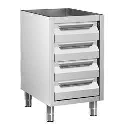 Standard PreparationCupboard with 4 Drawers - no top, 500mm