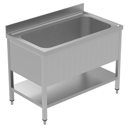 PLUS - Static Preparation1200 mm Soaking Sink with 1 Bowl with Shelf