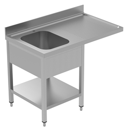 PLUS - Static Preparation1200 mm Sink Unit DW with 1 Bowl with Shelf - Right Drain