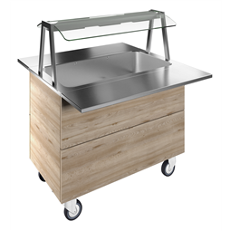 Flexy CompactBain-marie, one well (3GN) with wheels H=900mm, overshelf with hot lights