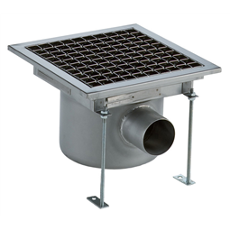 Floor Drains and Collecting TanksFloor Drain with Stainless Steel Grate - Horizontal outlet 300x300 mm