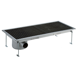 Floor Drains and Collecting TanksFloor Drain with Stainless Steel Grate and Side Drain - Horizontal outlet 400x1400 mm