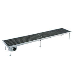 Floor Drains and Collecting TanksFloor Drain with Stainless Steel Grate and Side Drain - Horizontal outlet 400x1850 mm