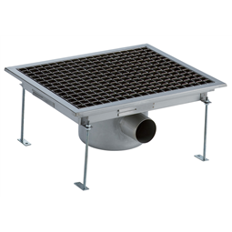 Floor Drains and Collecting TanksFloor Drain with Stainless Steel Grate and Central Drain - Horizontal outlet 400x500 mm
