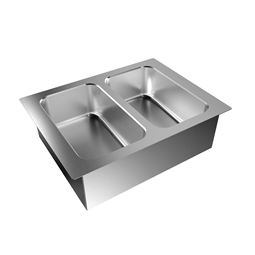 Drop-In<br>Drop-in bain-marie, with two wells (2 GN container capacity)