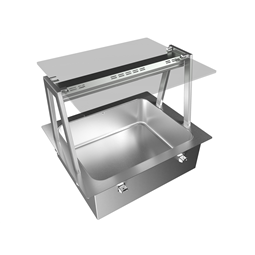 Drop-InDrop-in bain-marie, with one well (2 GN container capacity) and A overshelf