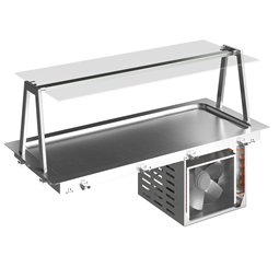 Drop-InDrop-in refrigerated stainless steel surface (4 GN container capacity) with A overshelf