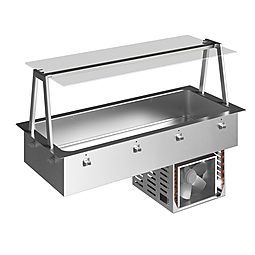 Drop-InDrop-in refrigerated well, static (4 GN container capacity) with A overshelf