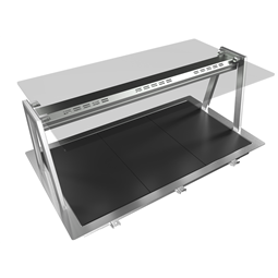 Drop-InDrop-in tempered glass top (3 GN container capacity) with A overshelf