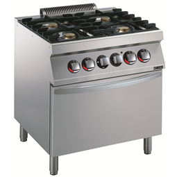 Cuisson modulaire<br>EVO700 4 feux vifs sur four électrique statique GN2/1