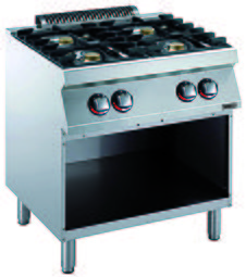Modular Cooking Range Line<br>EVO700 4-Burner Gas Range on Open base