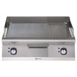 组合式炉具系列700XP 800mm Electric Fry Top, Smooth and Ribbed Brushed Chrome Plate