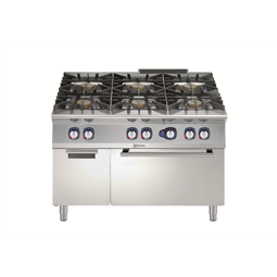 Modular Cooking Range Line900XP 6-Burner Gas Range 10 kW on Gas Oven with Cupboard