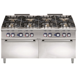 Modular Cooking Range Line900XP 8-Burner Gas Range on 2 Gas Ovens