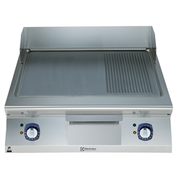 Modular Cooking Range Line900XP 800mm Electric Fry Top, Smooth and Ribbed Brushed Chrome Plate