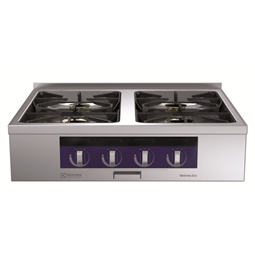 Modular Cooking Range Linethermaline 80 - 4-Burner Gas Top with Ecoflam, 1 Side, Backsplash