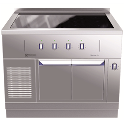 Modular CookingHel häll induktion (zonfri) på värmeskåp, 1000 mm, betjänas från 1 sida med hög bakkant (utan ryggpl