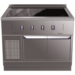 Modular CookingHel häll induktion (zonfri) på underskåp med dörrar, 1000 mm, betjänas från 1 sida med hög bakkant (