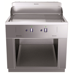Modular Cooking Range Linethermaline 85 - Full Module Freestanding Gas Fry Top with Mixed Plate, 1 Side with Backsplash