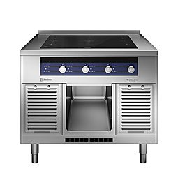 Modular Cooking Range Linethermaline 85 - 4 Zone Full Surface Induction Top on Open Base, 1 Side, Backsplash (H2)