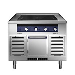 Modular Cooking Range Linethermaline 85 - 4 Zone Full Surface Induction Top on Cupboard Base, 1 Side, Backsplash (H2)