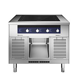 Modular Cooking Range Linethermaline 90 - 4 Zone Full Surface Induction Top on Open Base, 1 Side, H=700