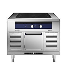 Modular Cooking Range Linethermaline 90 - 4 Zone Full Surface Induction Top on Cupbpard Base, 2 Sides, H=700