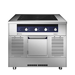 Modular Cooking Range Linethermaline 90 - 4 Zone Full Surface Induction Top on Cupbpard Base, 1 Side, H=800