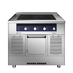 Línea de Cocción Modularthermaline 90 - Inducción 4 Zonas de superficie completa sobre base de armario, 1 lado, alzatina, H=800