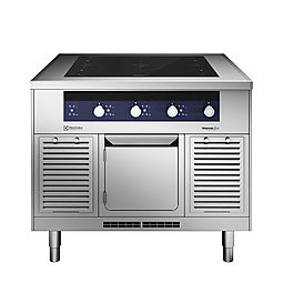 Modular Cooking Range Linethermaline 90 - 4 Zone Full Surface Induction Top on Cupbpard Base, 1 Side, H=700