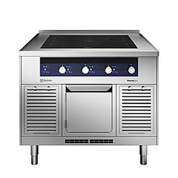 Modular Cooking Range Linethermaline 90 - 4 Zone Full Surface Induction Top on Cupbpard Base, 1 Side, Backsplash, H=700