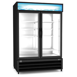 Refrigeration Equipment<br>Merchandiser Freezer, 49 cu.ft, 2 Glass Door, black (R290)