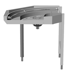 Manipulační stoly k tunelovým košovým myčkámVSTUPNÍ otočka 90°, mechanicky poháněná myčkou, levotočivá (P>L)