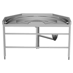 Manipulační stoly k tunelovým košovým myčkámVýstupní otočka 180°, mechanicky poháněná myčkou - pravotočivá (L>P)