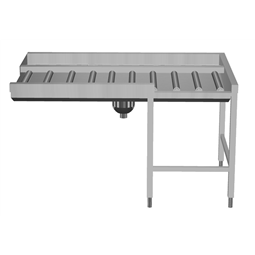 Manipulační stoly k tunelovým košovým myčkámManuální PRŮCHOZÍ příjmový/třídící stůl na 3 koše, P>L, 1620mm, napojení vlevo zepředu