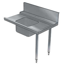 Manipulační stoly k průchozím myčkámPředmývací stůl s dřezem, P>L, 800mm