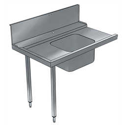 Manipulační stoly k průchozím myčkámPředmývací stůl s dřezem, L>P, 800mm