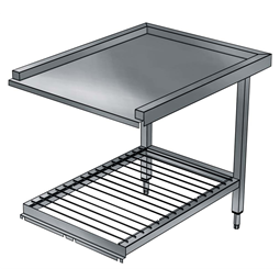 Handling System for Pot & PansPre-wash/Unloading Table with Grid Undershelf, 1400mm