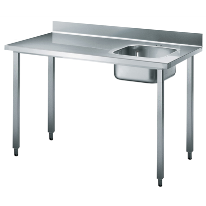 Standard Preparation1400 mm Work Table with Upstand - Right Bowl